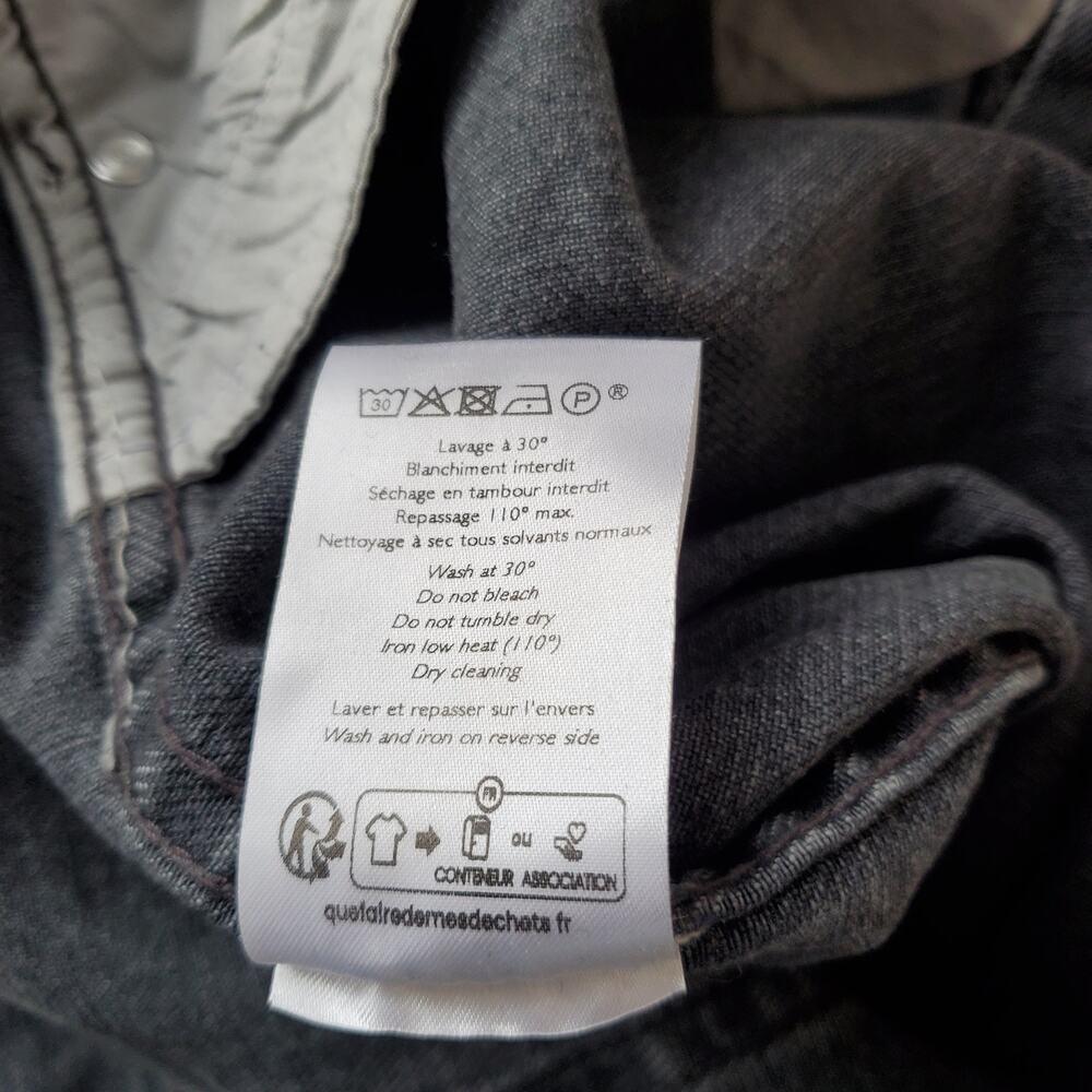 Sezane Le Crop Denim Wide Leg Crop Jeans High Waist Middle Grey Size 48 US 16 - Picture 10 of 10